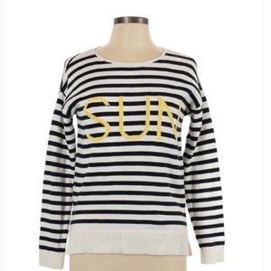 Womens Ann Taylor LOFT Striped Sweater, Navy, Size Small (NWT)